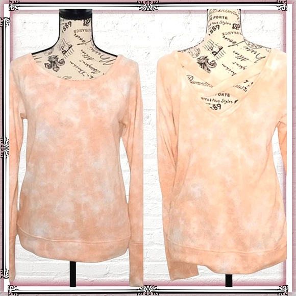 So American Peach Tie Dye Open Back Sweatshirt Size Sm - Picture 1 of 7